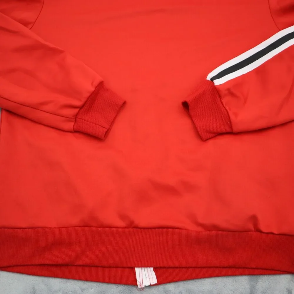 Casual Jacket Mens 3XL Red Long Sleeve High Neck Full Zip Banded Cuffs Outwear